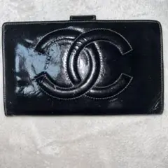 激安!早い者勝ち!超美品!CHANELラムスキン がま口 2つ折り財布
