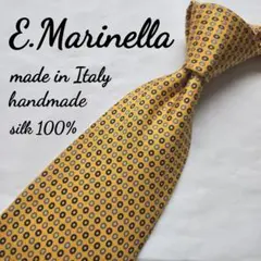 美品　e.marinella シルク ネクタイ ハンドメイド　イエロー