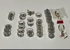 シルバー調リングセット多数