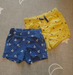 H＆M 青色と黄色のショートパンツセット