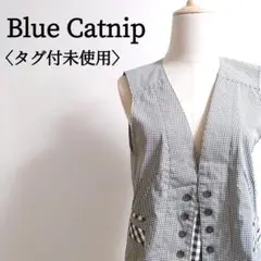 タグ付未使用♡ブルーキャットニップ ギンガムチェック ベスト 黒 M～L
