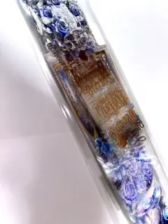 装飾マステ海外マスキングテープPETテープ切れ端 約690cmまとめ売り花青紫