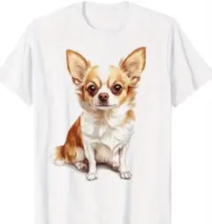 【Lサイズ】チワワ　フォーンホワイト　Tシャツ　レッドホワイト