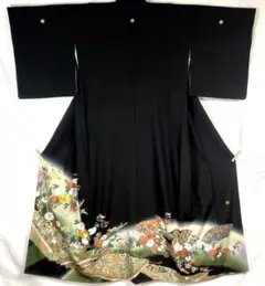 黒留袖 【山本寛斎】kansai 鳳凰 花模様 金彩 正絹 着物 袷 極美品