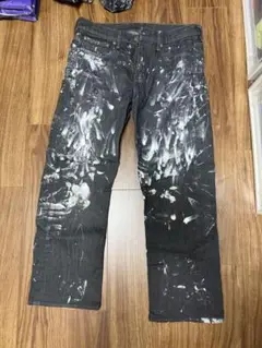 Levi's 569 ブラック ペイントパンツ