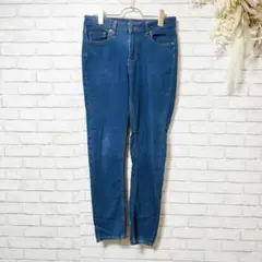 【美品】ストレッチ デニム ジーパン スキニー インディゴ W74 Mサイズ