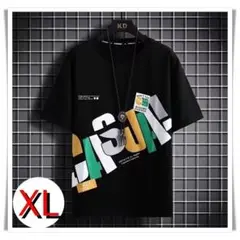 ★特別特価★Tシャツ　メンズ　XL　ユニセックス　半袖　黒　人気　海外　英字