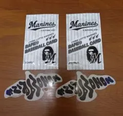 【未開封】千葉ロッテマリーンズ A BATHING APE トレカ3枚×2セット