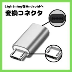 iPhone ライトニング Android Type-B 変換 アダプター 銀