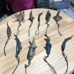 魚フィギュア 加工品10個 ストラップ付き⑤
