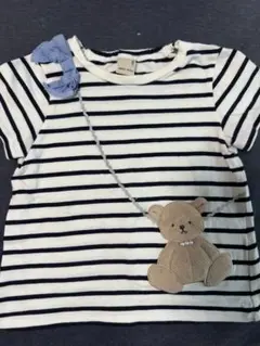 プティマイン　ボーダーくまTシャツ