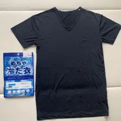 めちゃ冷た衣　半袖Ｖネック　インナー　超冷感　黒　Ｌサイズ　美品