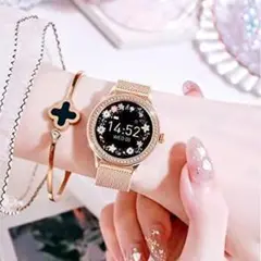 【おしゃれデザイン♡】スマートウォッチ レディース ピンク 2wayベルト