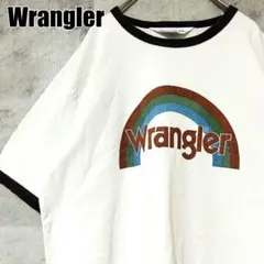 90s Wrangler ラングラー リンガーTシャツ ビッグロゴ プリント M