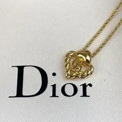 美品✨クリスチャン ディオール ネックレス ゴールド ハート型 サークル ロゴ