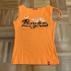 adc ノースリーブ　Tシャツ　オレンジ　S