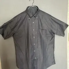 未使用品　ユニクロUNIQLO　メンズシャツボタンダウン　グレー　ストレッチ素材