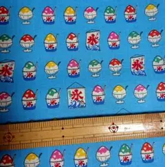 布-(5) 夏にピッタリ！かわいい かき氷柄プリントスケア生地