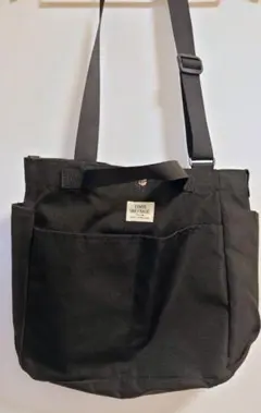 coen DAILY BASIC キャンバス ショルダーバッグ 黒ユニセックス