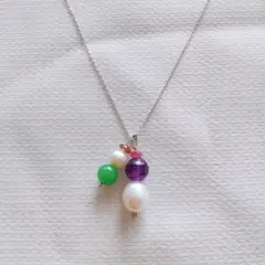 美品☆ペンダントトップ チャーム 真珠 アメジスト トルマリン メノウ
