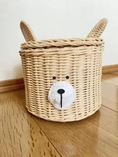 ラタンのくまさんティッシュケース