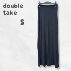 ロングスカート 【S】 ブラック 黒 柔らか タイトスカート シンプル 古着