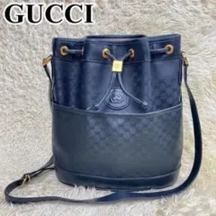 ✨美品✨GUCCI マイクロGG 巾着 ショルダーバッグ インターロッキング 黒