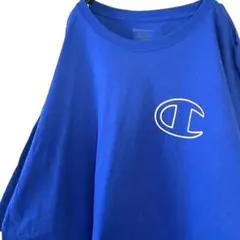 チャンピオン Champion ロゴ Tシャツ 2XL ブルー 青 古着