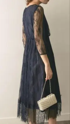 【美品】URBAN RESEARCH ネイビー レース ワンピース ドレス