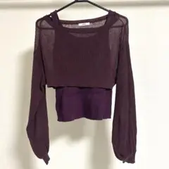 【美品】MURUA ムルーア ショートトップスタンクトップセット ボルドー