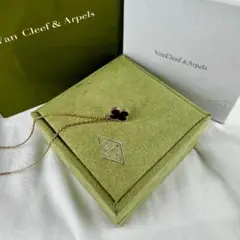 <美品>Van Cleef & Arpels グリーン クローバーネックレス