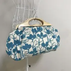 Tutu-nature ウッドハンドル　ギャザーグラニーバッグ　作家物