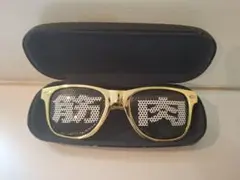 ゴールドフレーム メッシュデザイン サングラス　筋肉