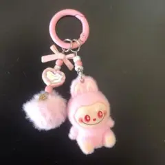 らぶぶ Labubuキーホルダー人気 ピンク 超可愛い(在庫1個)