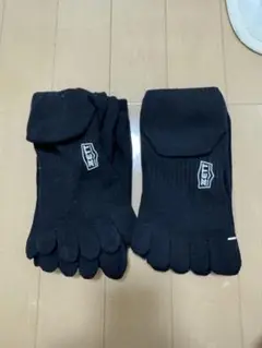 ZETT 5本指カラーソックス ブラック 2足セット