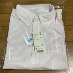 UNIQLOドライシャツカラーポロシャツ M半袖 ピンク ボタンダウン ユニクロ