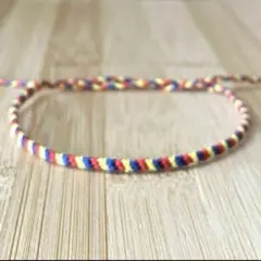 ミサンガ アンクレット ブレスレット　赤×黄色×青　応援　メンカラ　ミセスカラー