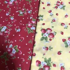 松山敦子さん生地　いちご　３０'S ＹＵＷＡ カットクロス