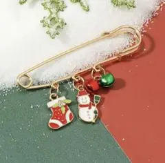 クリスマス 雪だるまブローチ クリスマスブローチ