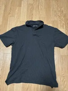 ストライプポロシャツ XL ダークグレー