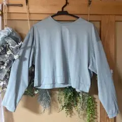ライトブルー クロップド丈 ヨガウェア
