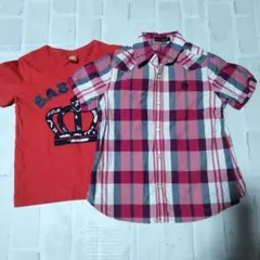 BeBe 半袖 チェック柄2枚セット