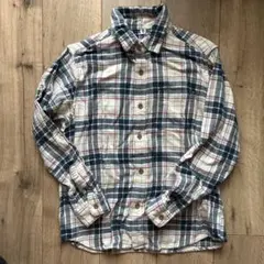 UNIQLO ネルシャツ　チェック　ホワイト系　140
