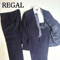 希少サイズ✨【REGAL】リーガル スーツ セットアップ 3点 ネイビー