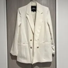 ZABA ホワイト テーラードジャケット