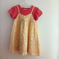 キッズ服　ビタミンカラー！オレンジ柄ワンピース♡キムラタン　女の子　120cm
