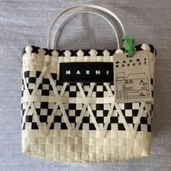 MARNI MARKET かごバッグ オフホワイト ブラック