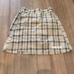 値下げ【中古品】ANAPGIRL チェック柄スカート ベージュ