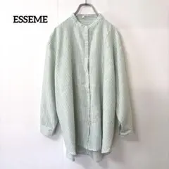 ✨美品✨エシーム【M】長そでブラウス ストライプ 麻混