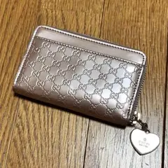 コインケース⭐️グッチ パテントレザー ピンク マイクロシマ ハート 美品